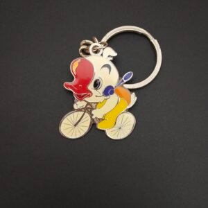 Adorable Cartoon Metal Keychain Set: Weightlifting Duck, Sailing Duck & Bee – Perfect Gift for All Ages