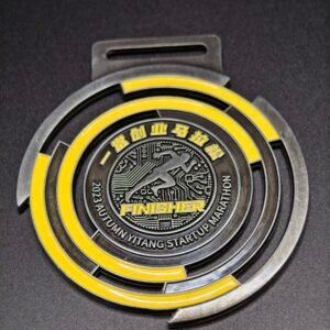 Custom Marathon Medals – Personalized Sports Event Awards for Races & Competitions- Premium Metal Award with Star & Laurel Design