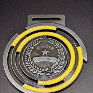 Custom Marathon Medals – Personalized Sports Event Awards for Races & Competitions- Premium Metal Award with Star & Laurel Design